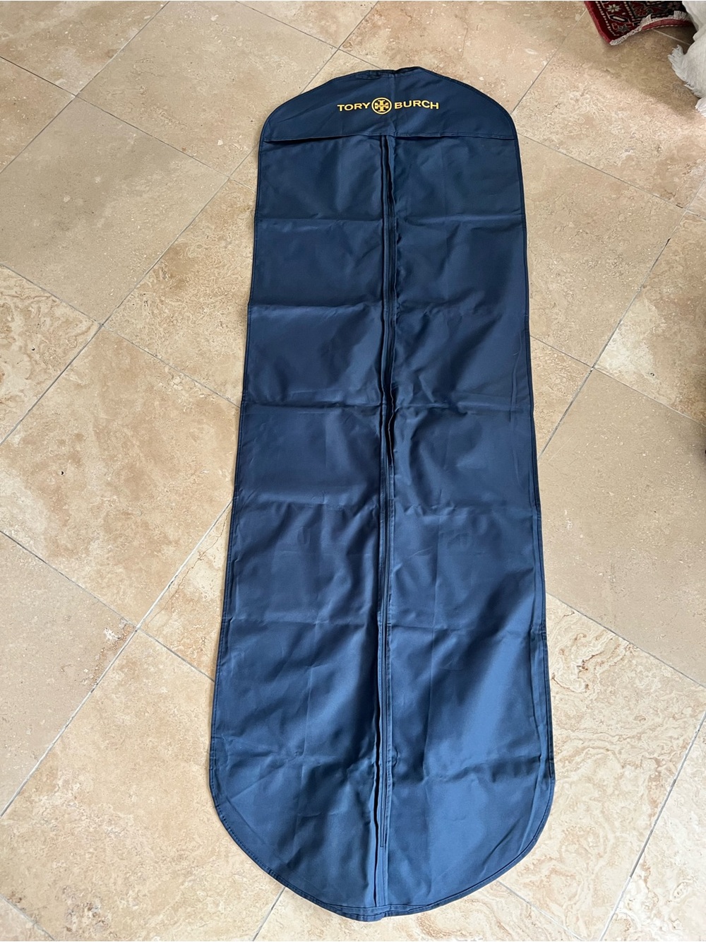 Tory Burch Navy and Gold Garment Bag